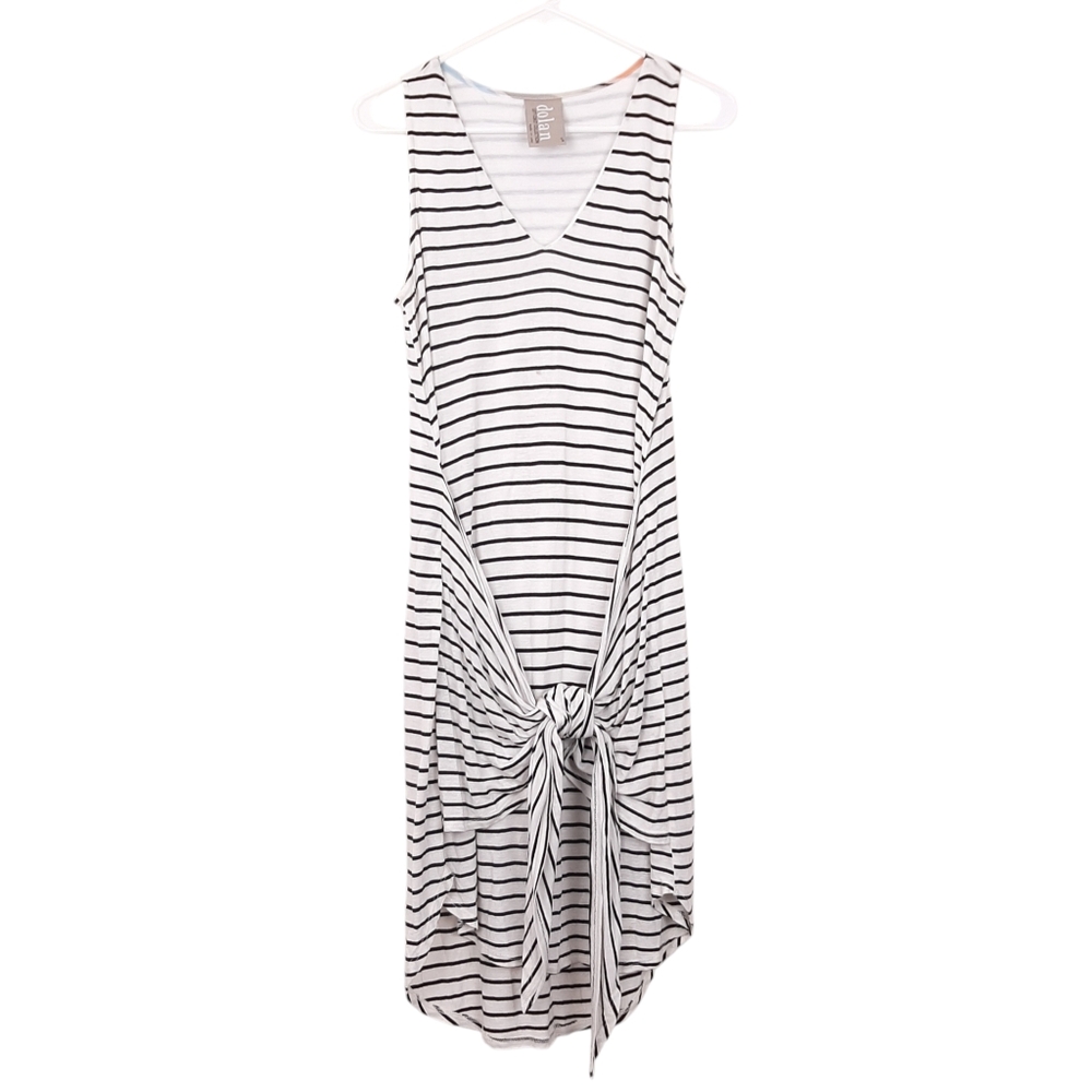 Anthropologie Dolan Left Coast Tie Front Tank Dress linen beach coastal nautical